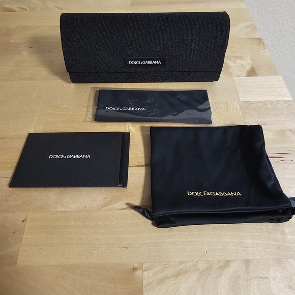 Dolce & Gabbana Accessories - Dolce Gabbana D&G Spell Out Black Flip Sun/Eye glasses Case Pouch, Cert & Cloth
